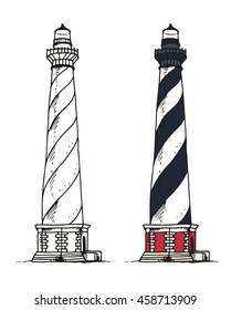 Lighthouse vector illustration isolated on white background