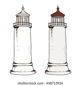 Lighthouse vector illustration isolated on white background