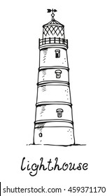 Lighthouse vector illustration isolated on white background