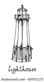 Lighthouse vector illustration isolated on white background