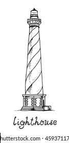 Lighthouse vector illustration isolated on white background