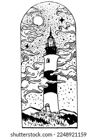lighthouse vector illustration on white background