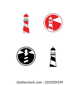 Ilustración vectorial del faro. Iconos del faro.