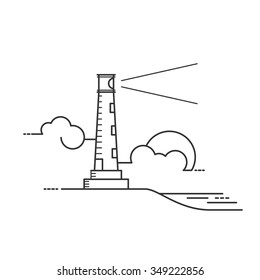 Lighthouse vector illustration.Line art style