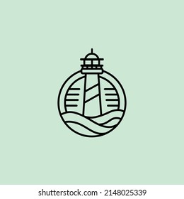 lighthouse vector line art logo design, suitable use as icon, symbol and element design 