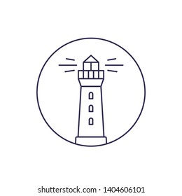 lighthouse vector line icon on white