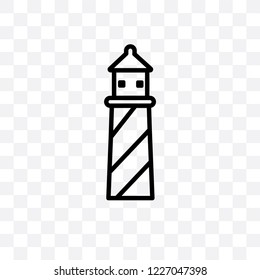 Lighthouse vector linear icon isolated on transparent background, Lighthouse transparency concept can be used for web and mobile