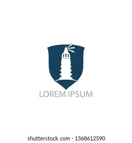 Lighthouse vector logo design. Lighthouse icon logo design vector template illustration.