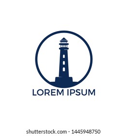 Lighthouse vector logo design. Lighthouse icon logo design vector template illustration.	