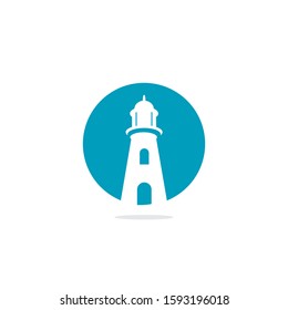 Lighthouse vector logo design. Lighthouse icon logo design vector template illustration.