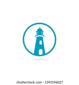 Lighthouse vector logo design. Lighthouse icon logo design vector template illustration.
