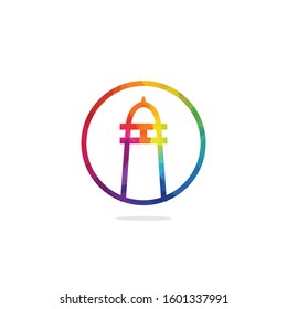 Lighthouse vector logo design. Lighthouse icon logo design vector template illustration.	