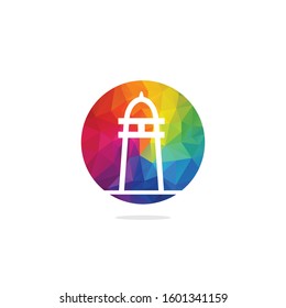 Lighthouse vector logo design. Lighthouse icon logo design vector template illustration.	
