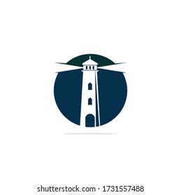 Lighthouse vector logo design. Lighthouse icon logo design vector template illustration.