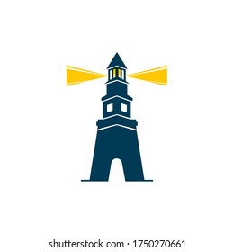 Lighthouse vector logo design. Lighthouse icon logo design vector template illustration.