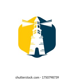 Diseño del logotipo vectorial del faro. Icono de faro diseño de imagen vectorial ilustración de la plantilla.
