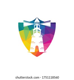 Lighthouse vector logo design. Lighthouse icon logo design vector template illustration.