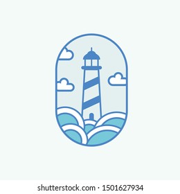 lighthouse vector logo design inspiration