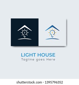 Lighthouse vector logo design, Powerhouse logo
