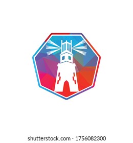 Lighthouse vector logo design. Smart Lighthouse vector design,