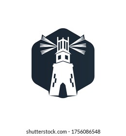 Lighthouse vector logo design. Smart Lighthouse vector design,