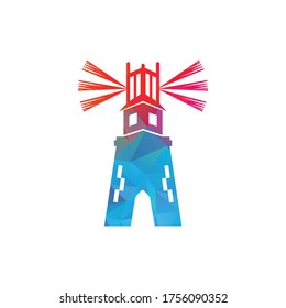 Lighthouse vector logo design. Smart Lighthouse vector design,