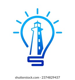 Lighthouse Vector Logo Design Template