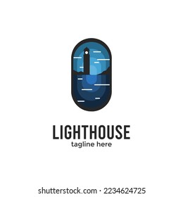 lighthouse vector logo isolated on white background