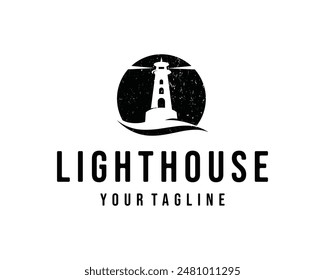 lighthouse vector logo. white background