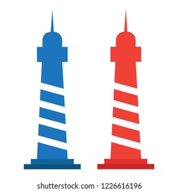 Lighthouse vector marine. Lighthouse icon building sea