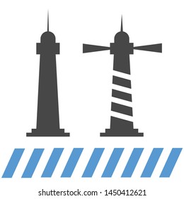 Lighthouse vector marine. Lighthouse icon building sea