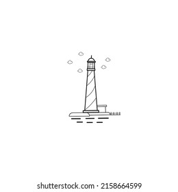 lighthouse vector on white background
