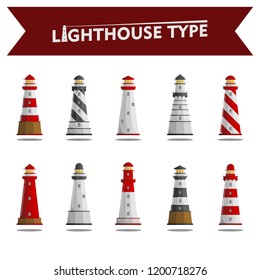 lighthouse vector with several shapes