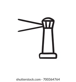 Leuchtturm, Vektorgrafik Symbol einzeln auf Hintergrund. Handgezeichnete Leuchtturmsymbol. Leuchtturmskizze für Infografik, Website oder App.
