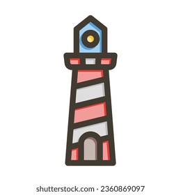 Lighthouse Vector Thick Line Filled Colors Icon For Personal And Commercial Use.
