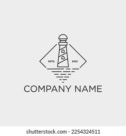 lighthouse vintage logo design vector, travel logo inspiration