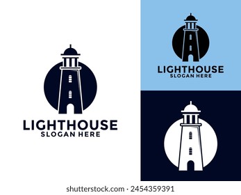  Lighthouse vintage premium minimalism vector logo design, Lighthouse logo design icon