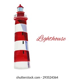 lighthouse. watercolor painting on white background, excellent vector illustration, EPS 10