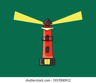 Lighthouse wave seeker logo and icon