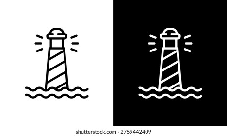 Lighthouse White Icon Set Design