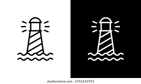 Lighthouse White Icon Set Design