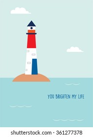 lighthouse you brighten my life message gift card