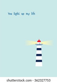 lighthouse you light up my life card