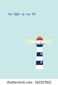 lighthouse you light up my life card