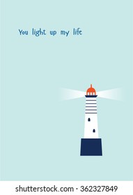 lighthouse you light up my life card