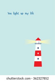 lighthouse you light up my life card