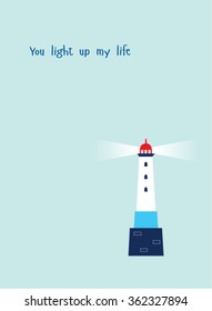 lighthouse you light up my life card