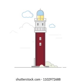 Lighthouse.Flat design.Vector illustration.