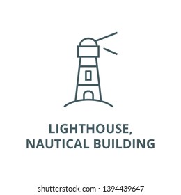 Lighthouse,nautical building vector line icon, linear concept, outline sign, symbol