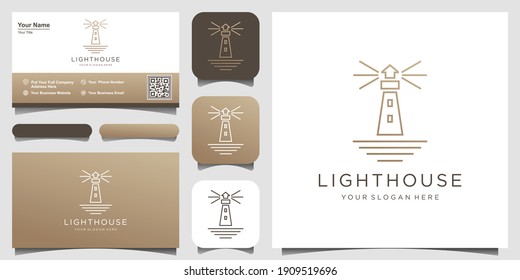 Lighthouses and swoosh Modern linear simple logotype template